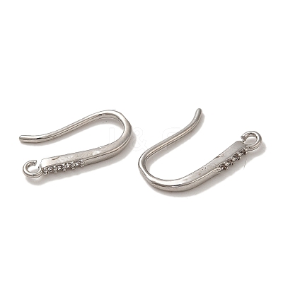Rack Plating Brass Micro Pave Clear Cubic Zirconia Earring Hooks KK-A231-12P-1