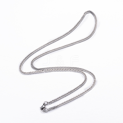Tarnish Resistant 304 Stainless Steel Curb Chain Necklaces LS-NJEW-P147-03P-1