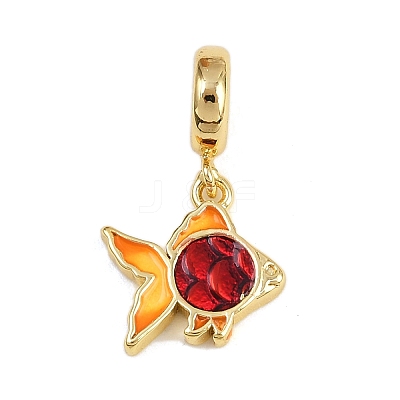 Brass Enamel European Dangle Charms KK-N271-23G-1