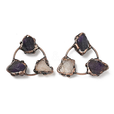 Natural Amethyst & Citrine Triangle Cabochons G-H332-04R-1