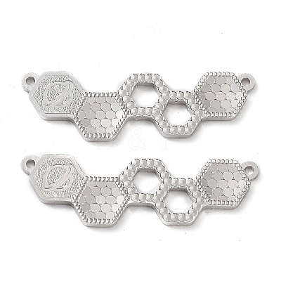 Rhodium Plated 925 Sterling Silver Connector Charms STER-C003-22P-1