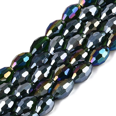 Electroplate Transparent Glass Beads Strands GL-N002-01A-A18-1