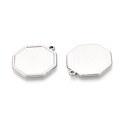 304 Stainless Steel Pendant Cabochon Settings STAS-N108-71P-1