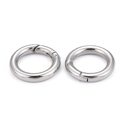 Tarnish Resistant 304 Stainless Steel Spring Gate Rings X-STAS-E055-23-1