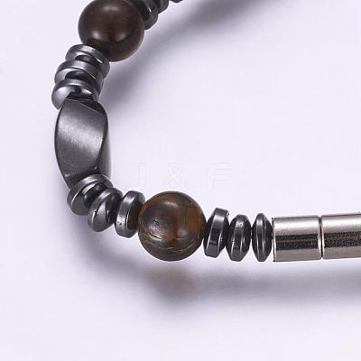 Non-Magnetic Synthetic Hematite Beaded Bracelets BJEW-P178-12-1