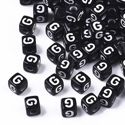 Opaque Acrylic Beads X-SACR-N002-01G-1