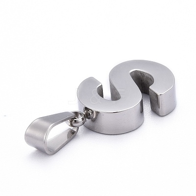 Non-Tarnish 304 Stainless Steel Letter Pendants STAS-H127-S-P-1