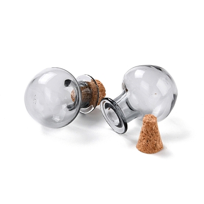 Round Glass Cork Bottles Ornament GLAA-D002-03E-1