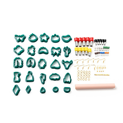 PP Plastic Clay Earring Cutters Set DIY-G082-03A-1