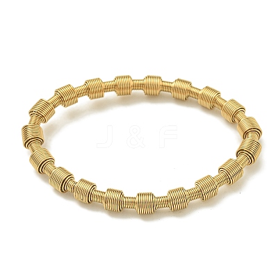 Ion Plating(IP) Adjustable 304 Stainless Steel Column Spring Wire Bracelets BJEW-H617-13G-1