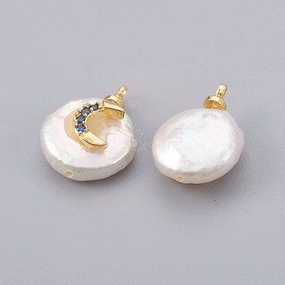 Natural Cultured Freshwater Pearl Pendants PEAR-F008-09G-1