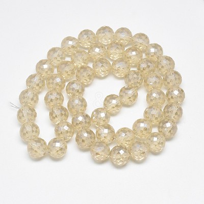 Electroplate Glass Beads Strands EGLA-Q086-12mm-06-1