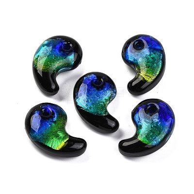 Luminous Handmade Silver Foil Lampwork Beads LAMP-F022-05F-1
