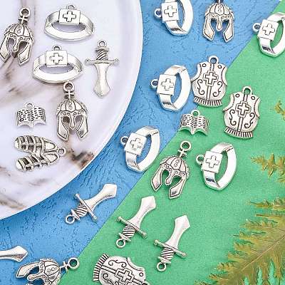 70Pcs 6 Styles Tibetan Style Alloy Pendants FIND-SZ0003-91-1
