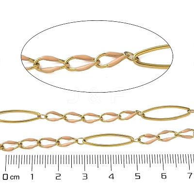 304 Stainless Steel Enamel Link Chains CHS-U003-01G-04-1