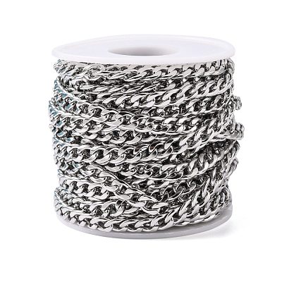 Tarnish Resistant 304 Stainless Steel Cuban Link Chains CHS-G010-02P-1