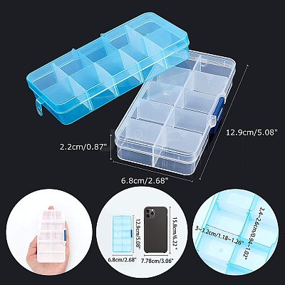 Rectangle Plastic Bead Storage Containers CON-PH0001-14-WH-1