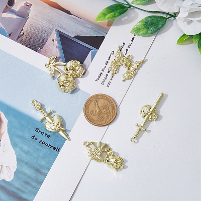 40Pcs 5 Style Alloy Pendants FIND-DC0003-17-1