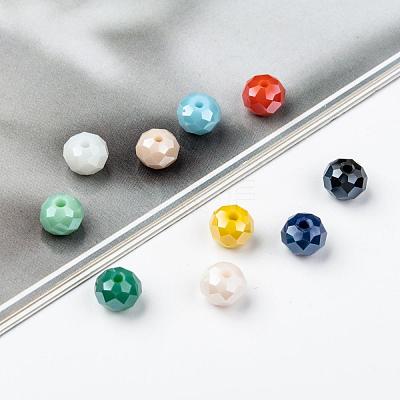 Electroplate Glass Beads Strands EGLA-JP0002-01F-8mm-1