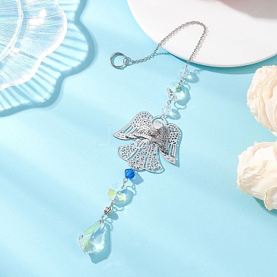 Glass Teardrop Hanging Suncatchers HJEW-JM04755-02-1