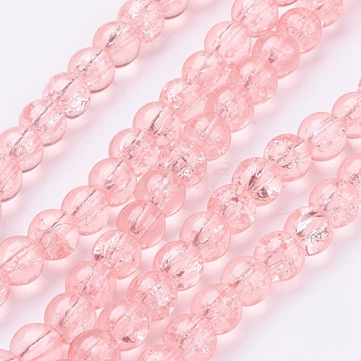 Spray Painted Crackle Glass Beads Strands CCG-Q001-6mm-03-1