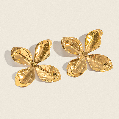 Exaggerated Flower 304 Stainless Steel Stud Earrings NC9069-1
