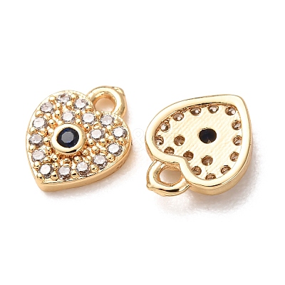 Brass Micro Pave Cubic Zirconia Charms CU-K002-01D-02-1