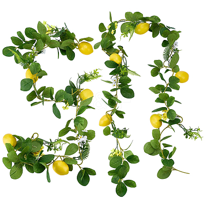 Cloth & Foam Artificial Lemon Cane Garland DIY-WH0899-314-1