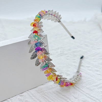 Natural Crackle Quartz Chip Hair Bands PW-WG55675-04-1