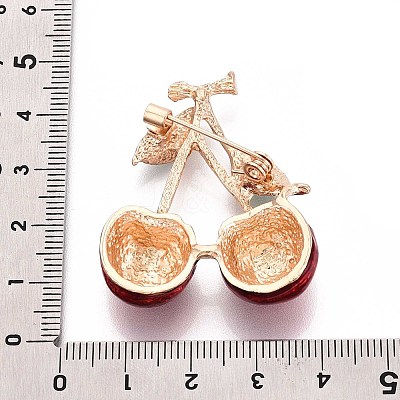Cherry Alloy Enamel Lapel Pins for Backpack Clothes JEWB-N009-01KCG-1