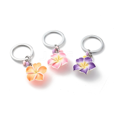 Polymer Clay Flower Keychain KEYC-JKC00250-S-1