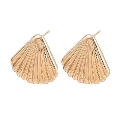 Brass Stud Earrings EJEW-H168-12G-1