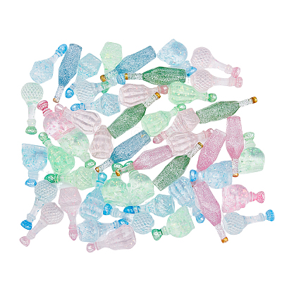 120Pcs 15 Styles Dummy Bottle Transparent Resin Cabochon RESI-DC0001-08-1