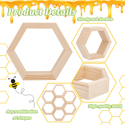 10Pcs Hexagon Wooden Dessert Cupcake Organizer Holder ODIS-GA0001-49-1