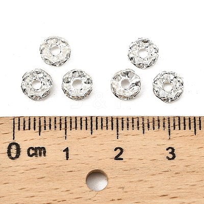 Brass Rhinestone Spacer Beads X-RSB04C14-1