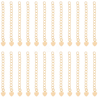 24Pcs Brass Curb Chain Extender KK-UN0001-80-NF-1