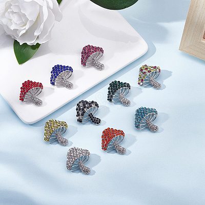 Cubic Zirconia Mushroom Brooch JBR102G-1