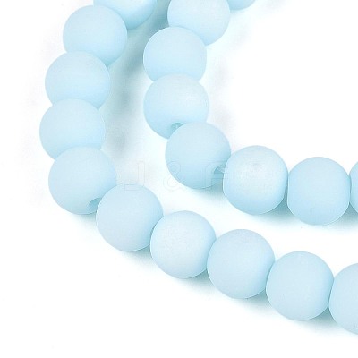 Frosted Opaque Glass Beads Strands LS-GLAA-T032-P8mm-MBB10-1