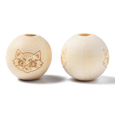Unfinished Natural Wood European Beads WOOD-S045-147-1