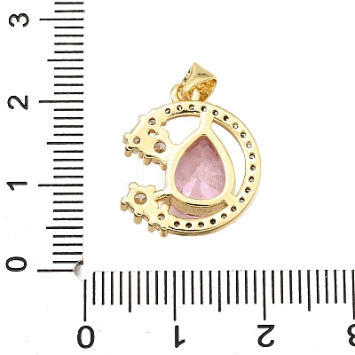 Brass Micro Pave Cubic Zirconia Pendants KK-K401-11G-1