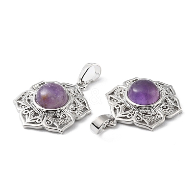 Natural Amethyst Pendants X-G-P498-02P-04-1