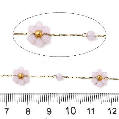 Handmade 304 Stainless Steel Beaded Chains CHS-L031-08G-04-1