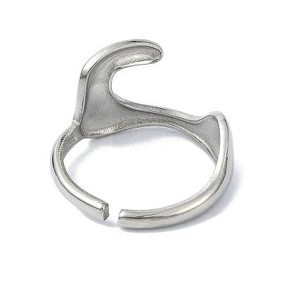 304 Stainless Steel Open Cuff Rings RJEW-M019-46P-1