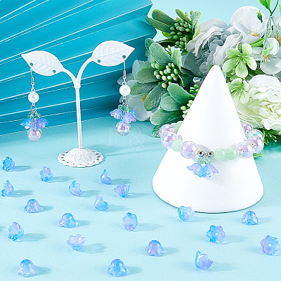 200Pcs Glass Bead Caps for Wind Chimes Making GLAA-SP0001-03D-1