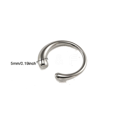Non-Tarnish Stainless Steel Cuff Open Ring PW-WG88F08-05-1