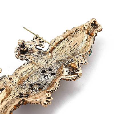 Crocodile Alloy Rhinestone  Brooches JEWB-Q006-04A-1