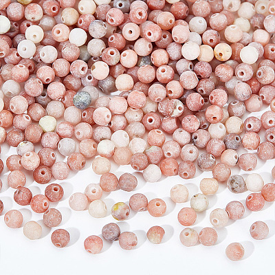 5 Strands Natural Marble and Sesame Jasper/Kiwi Jasper Beads Strands G-NB0004-42-1