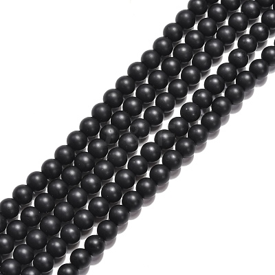 Synthetic Black Stone Beads Strands X-G-G508-6MM-1