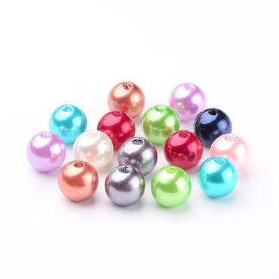 Colorful Round Acrylic Pearl Beads X-PACR-10D-M-1
