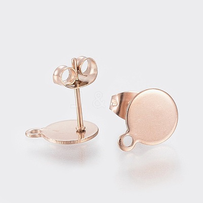 Ion Plating(IP) 304 Stainless Steel Stud Earring Findings STAS-K184-02-02RG-1